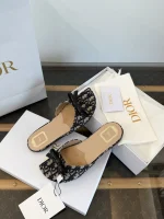 Dior Bow Butterfly Embroidery Sandals - Image 4