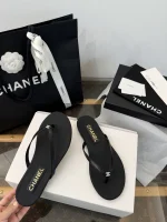 Chanel 2026 Lambskin Double C Rhinestone Thong Sandals - Image 4