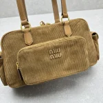 Miu Miu Corduroy Motorcycle Bag - Image 5