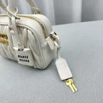 Miu Miu Bowling Bag - Small Lambskin White - Image 5