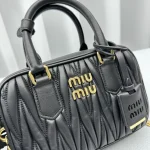MiuMiu Bowling Bag - Small Lambskin Black - Image 5