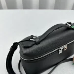Loro Piana L19 Pocket Calfskin Leather Handbag - Small/Black - Image 5