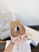 Dior Bow Knot Kitten Heel Sandals - Image 5