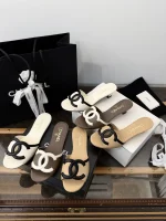 Chanel 2026SS Double C Logo Flat Sandals / Kitten Heel Sandals - Image 5