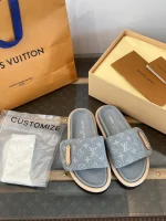 Denim Gray Cowboy Thick Bottom Bread Slippers - Image 5