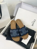 Celine 2025 Denim Canvas Triumph Slippers - Image 5