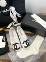 Chanel 2025 Vintage Ballet Flats with Double CC Logo - Image 5