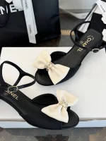 Chanel 2026 New Bow Round Toe Low Heel Sandals - Image 5