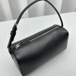 The Ro Handbag/Tofu Bag - Calfskin Leather Black Silver - Image 6