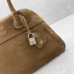Miu Miu Vivant Shoulder Bag Medium Matte Brown - Image 6