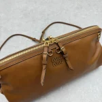 MiuMiu Dumpling Bag - Large / Full Grain Brown - Image 6