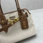 Miu Miu Aventure Handbag Mini Canvas Brown - Image 6