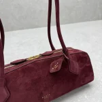 Alaia Le Teckel Suede Wine Red Sausage Bag - Image 6