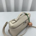 Loro Pia Pocket Calfskin Leather Handbag - Small/Light Grey - Image 6