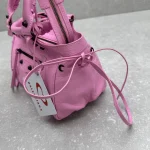 BALENCIAGA Le City Bowling Bag Pink Waxed Leather - Image 6