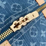 Louis Vuitton Keepall Bandoulière 45 Monogram Denim Travel Bag - Image 6