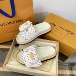 2025 Murakami x LV White Tri-Color Thick Sole Bread Slippers - Image 6