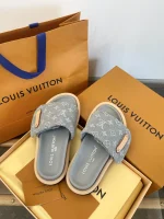 Denim Gray Cowboy Thick Bottom Bread Slippers - Image 6