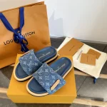 Denim Velcro Thick Sole Sandals - Image 6