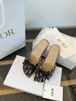 Dior Bow Butterfly Embroidery Sandals - Image 6