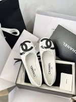 Chanel 2025 Vintage Ballet Flats with Double CC Logo - Image 6