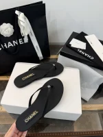 Chanel 2026 Lambskin Double C Rhinestone Thong Sandals - Image 6
