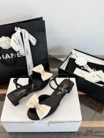 Chanel 2026 New Bow Round Toe Low Heel Sandals - Image 6