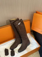 HERMES Style 2025 Jum Ping Soft Long Boots Suede - Image 6