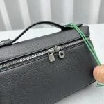 Loro Piana L19 Pocket Calfskin Leather Shoulder Bag - Small/Black - Image 6