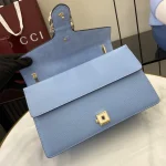UbestLuxury Gucci 浅蓝色皮革双虎头锁扣翻盖包 28cm product photo detail 6 SKU GU25634