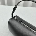The Ro Handbag/Tofu Bag - Calfskin Leather Black Silver - Image 7