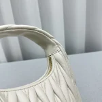 MiuMiu Wander Hobo Bag - Small Lambskin White - Image 7