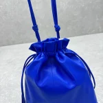CELINE CRYSTAL Drawstring Cloud Bag in Blue Lambskin Leather - Image 7