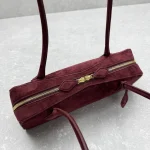 Alaia Le Teckel Suede Wine Red Sausage Bag - Image 7