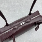 Le Teckel Dachsund Bag Large Burgundy Goat Grain - Image 7