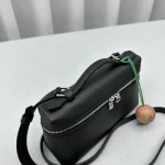Loro Piana L19 Pocket Calfskin Leather Handbag - Small/Black - Image 7