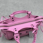 BALENCIAGA Le City Bowling Bag Pink Waxed Leather - Image 7