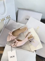 Dior Bow Knot Kitten Heel Sandals - Image 7