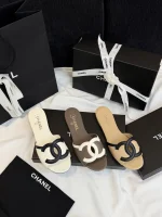 Chanel 2026SS Double C Logo Flat Sandals / Kitten Heel Sandals - Image 7