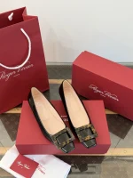 Roger Vivier Belle Vivier Tortoiseshell Buckle 2.5cm Patent Leather Ballet Flats - Image 7