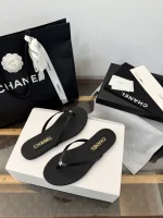 Chanel 2026 Lambskin Double C Rhinestone Thong Sandals - Image 7