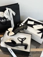 Chanel 2026 New Bow Round Toe Low Heel Sandals - Image 7