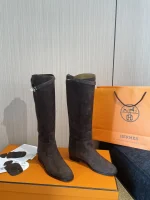 HERMES Style 2025 Jum Ping Soft Long Boots Suede - Image 7
