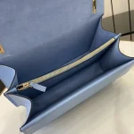 UbestLuxury Gucci 浅蓝色皮革双虎头锁扣翻盖包 28cm product photo detail 7 SKU GU25634