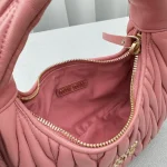 MiuMiu Wander Hobo Bag - Small Lambskin Pink - Image 8