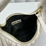 MiuMiu Wander Hobo Bag - Small Lambskin White - Image 8