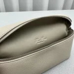 Loro Pia Pocket Calfskin Leather Handbag - Small/Light Grey - Image 8