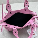BALENCIAGA Le City Bowling Bag Pink Waxed Leather - Image 8