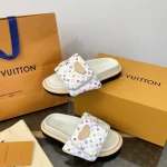 2025 Murakami x LV White Tri-Color Thick Sole Bread Slippers - Image 8