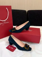 Roger Vivier Belle Vivier Tortoiseshell Buckle Square Toe 4.5cm Heels - Image 8